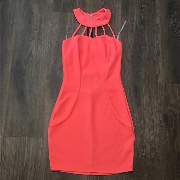 Charlotte Russe Hot Pink Halter Sheath Dress - Picture 1 of 4